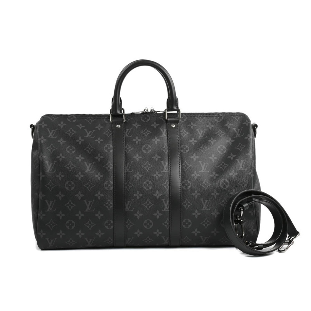 Louis Vuitton Keepall Bandouliere Boston Bag Black